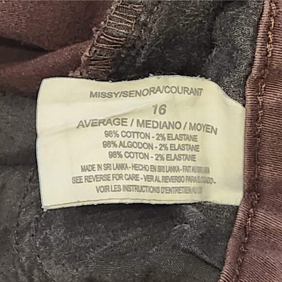 Code Bleu Women's Brown Jean-Type Pants Skinny Straight-Leg 5-Pocket Stretch 16 - Picture 5 of 7